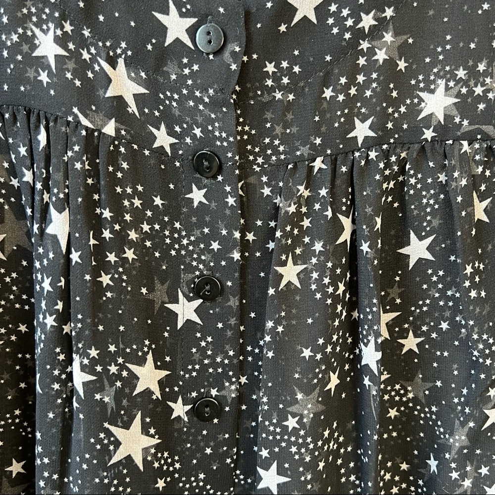 MODCLOTH Semi Sheer Button Front Stars Top✨ - Picture 2 of 4
